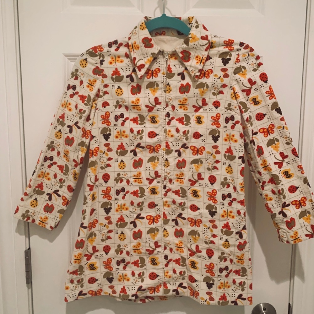 🔵 Handmade Vintage Corduroy Top Size Small